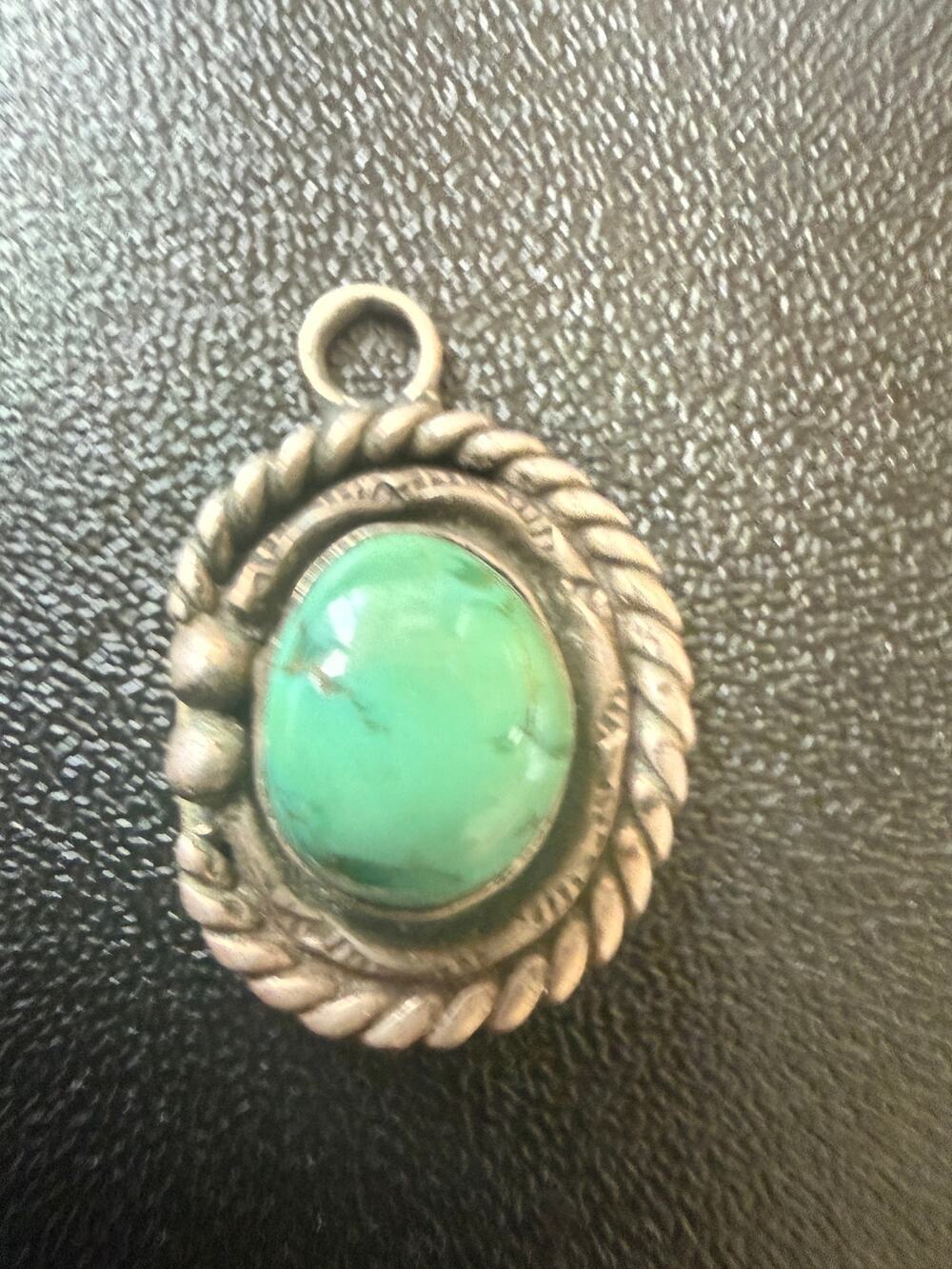 Vintage Turquoise Silver Pendant Southwestern Petite Necklace Charm